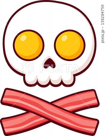 Fried eggs and bacon skull 138284750
