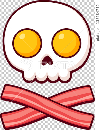Fried eggs and bacon skull 138284750