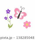 flower and pink butterfly. lovely floral arrangement. 138285048