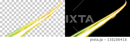Dynamic abstract light streaks graphic assets, with transparent and black backgrounds. Dynamic abstract light streaks graphic assets, with transparent and black backgrounds. 138286418