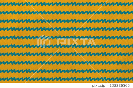 ギザギザ線のパターン(イエロー×グリーン) 138286566