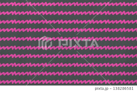 ギザギザ線のパターン(グレー×ピンク) 138286581