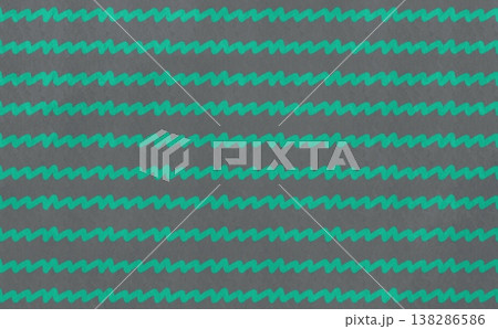 ギザギザ線のパターン(グレー×グリーン) 138286586