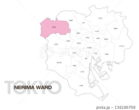 東京都練馬区の区名入り位置地図 138286708