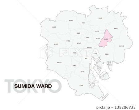 東京都墨田区の区名入り位置地図 138286735