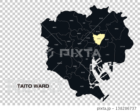東京都台東区の区名入り位置地図 138286737
