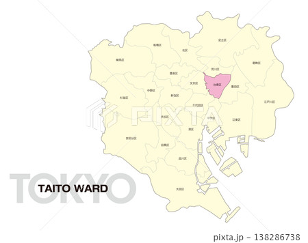 東京都台東区の区名入り位置地図 東京都台東区の区名入り位置地図 138286738