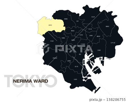 東京都練馬区の区名入り位置地図 138286755