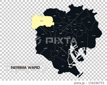 東京都練馬区の区名入り位置地図 138286755