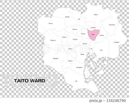 Location map of Taito Ward, Tokyo (with ward names) (English) 138286790