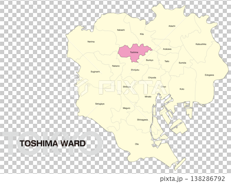 Location map of Toshima Ward, Tokyo (with ward names) (English) 138286792