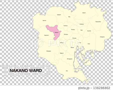 Location map of Nakano Ward, Tokyo (with ward names) (English) 138286802