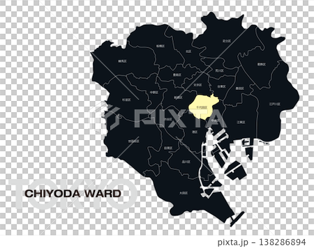 東京都千代田区の区名入り位置地図 138286894