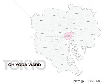 東京都千代田区の区名入り位置地図 138286896