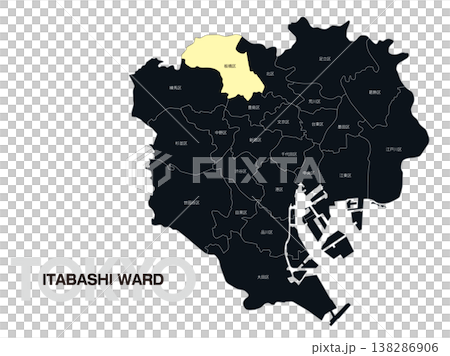 東京都板橋区の区名入り位置地図 138286906