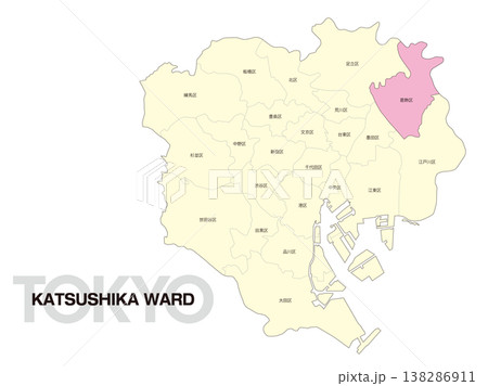 東京都葛飾区の区名入り位置地図 138286911