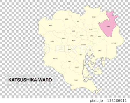 東京都葛飾区の区名入り位置地図 138286911