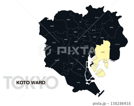 東京都江東区の区名入り位置地図 138286918