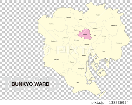 Location map of Bunkyo Ward, Tokyo (with ward names) (English) 138286934