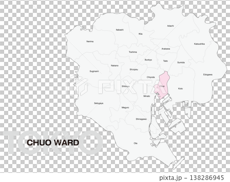 Location map of Chuo Ward, Tokyo (with ward names) (English) Location map of Chuo Ward, Tokyo (with ward names) (English) 138286945