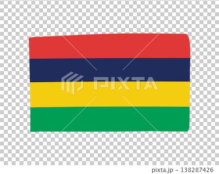 Cute Mauritius flag icon - hand-drawn style flag illustration Cute Mauritius flag icon - hand-drawn style flag illustration 138287426