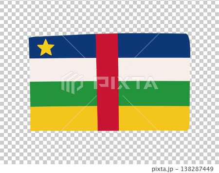 かわいい中央アフリカの国旗アイコン 手描きタッチの旗イラスト かわいい中央アフリカの国旗アイコン 手描きタッチの旗イラスト 138287449