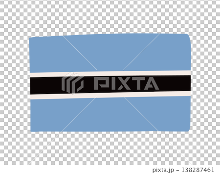 かわいいボツワナの国旗アイコン　手描きタッチの旗イラスト 138287461