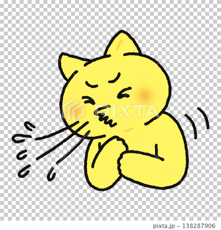 くしゃみをするネコ 138287906