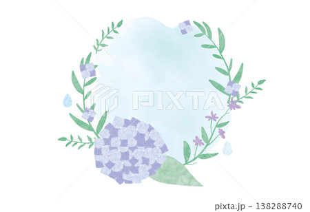 水彩で描いた紫陽花のイラスト 138288740