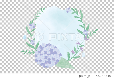 水彩で描いた紫陽花のイラスト 138288740