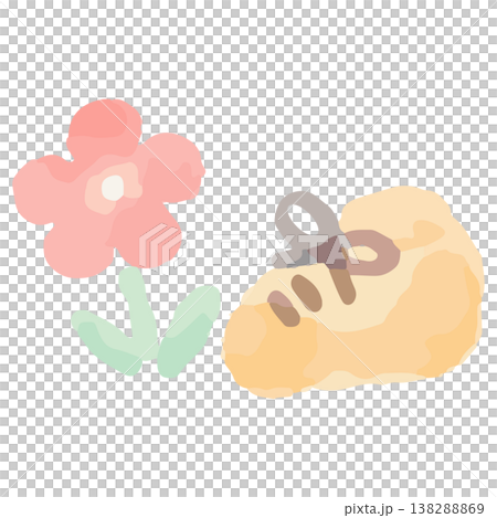 Spring field trip icon, warm watercolor style: Vector icon for kindergarten website 138288869