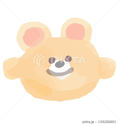 お遊戯会のアイコン（クマのお面） 水彩のぬくもり：幼稚園HP用ベクターアイコン 138288881