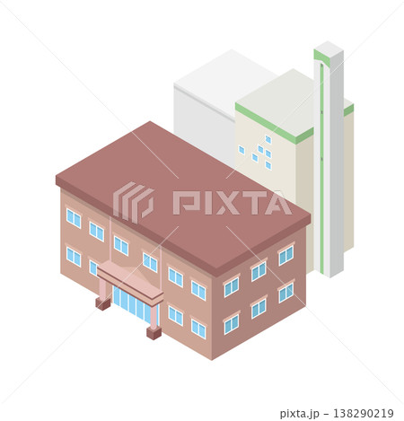焼却炉・清掃工場の建物イラスト 138290219