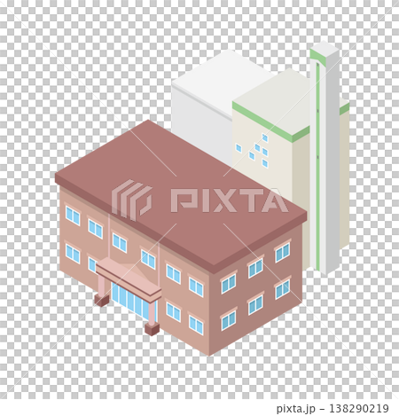 焼却炉・清掃工場の建物イラスト 138290219