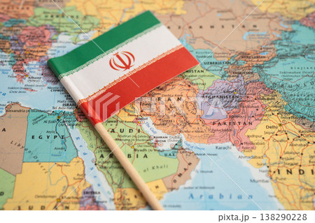 Bangkok, Thailand December 7, 2023, Iran flag on world map. 138290228