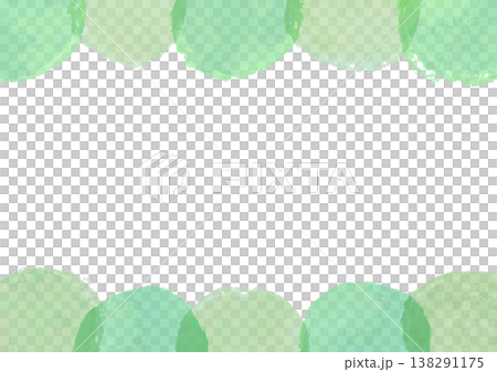 水彩風のラフな水玉フレーム(緑) 水彩風のラフな水玉フレーム(緑) 138291175