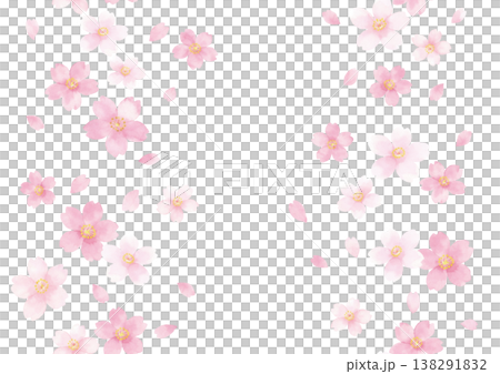 無縫櫻花日式水彩春季背景圖案 138291832