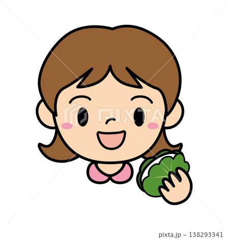 かしわ餅を持つ女の子のイラスト 端午の節句 子供の日素材 138293341