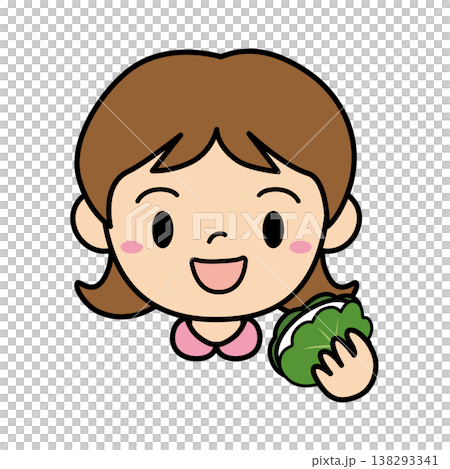 かしわ餅を持つ女の子のイラスト 端午の節句 子供の日素材 138293341