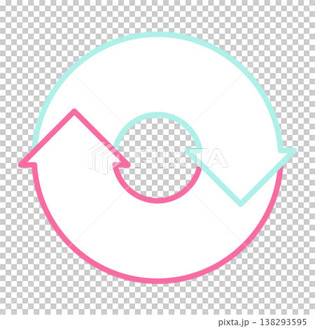Two rotating arrows (cycle arrow) - Vector illustration with outline - Single item Two rotating arrows (cycle arrow) - Vector illustration with outline - Single item 138293595