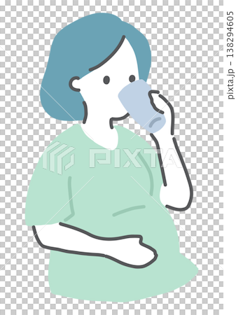 孕婦補水(插圖)健康生活方式 孕婦補水(插圖)健康生活方式 138294605