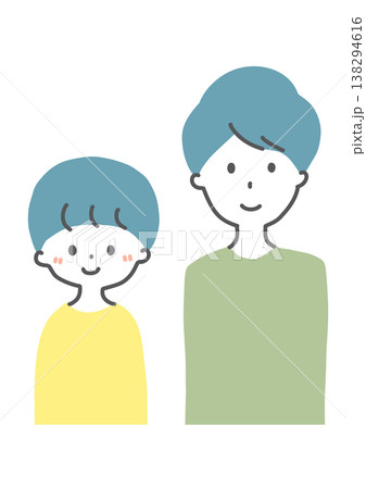 男の子の兄弟 イラスト 笑顔で並ぶ ベクター 138294616