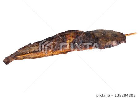 Grilled catfish on a white background thai Grilled catfish on a white background thai 138294805