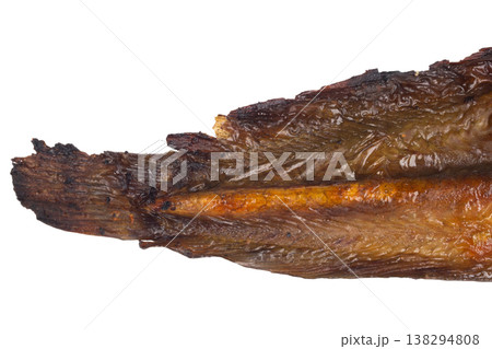 Grilled catfish on a white background thai tail closeup Grilled catfish on a white background thai tail closeup 138294808