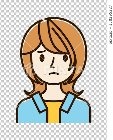 ベクターイラスト素材:困ったり悩んだりしている若い女性アイコン ベクターイラスト素材:困ったり悩んだりしている若い女性アイコン 138295227