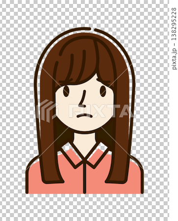 Vector illustration material: troubled or worried young woman icon Vector illustration material: troubled or worried young woman icon 138295228