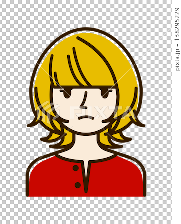 Vector illustration material: troubled or worried young woman icon 138295229