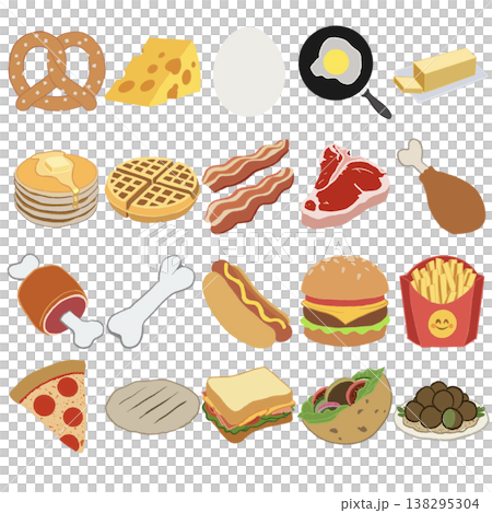 Various food icon set 138295304