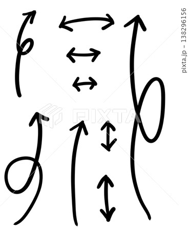 シンプルな手書きの矢印のイラスト シンプルな手書きの矢印のイラスト 138296156