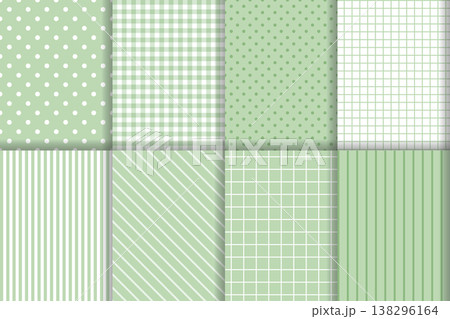 シンプルなパターン背景セット　グリーン 138296164